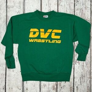 Vintage DVC Wrestling Green Pullover Jumper 1980s Sweatshirt